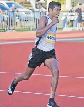  ?? Picture: ATHLETICS FIJI ?? Yeshnil Karan in action during the Pacific Mini Games.
Picture: ATHLETICS FIJI