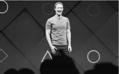  ?? PHOTO: REUTERS ?? Facebook CEO Mark Zuckerberg said he envisioned a world in which people could eventually point smartphone cameras at a bowl of cereal and have an app create tiny sharks swimming in the milk