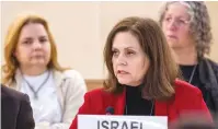  ?? (Denis Balibouse/Reuters) ?? AMBASSADOR TO UN Meirav Eilon Shahar: ‘How many dead Israelis will it take to condemn Hamas? 1,200 murdered is not enough?’