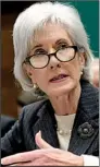  ?? AP/SUSAN WALSH ?? Health and Human Services Secretary Kathleen Sebelius testifies Wednesday before a House panel about problems with the health-care sign-up website.