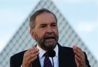  ?? SEAN KILPATRICK/THE CANADIAN PRESS ?? NDP Leader Thomas Mulcair says his party will release the financial details of their campaign promises this week.