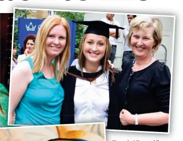  ?? ?? ‘Us against the world’: Victoria with Steff in 2013 (main), and as children (left). Above, with mother Julie on graduation day