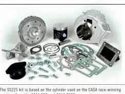  ??  ?? The SS225 kit i s based on the cylinder used on the CASA race- winning scooters from the 2015 ESC and 2016 BSSO race series.