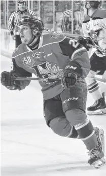  ??  ?? Halifax Mooseheads forward Ben Higgins plays a fast, exciting game.