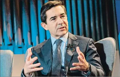  ?? EP ?? El presidente Carlos Torres detalló ayer algunas iniciativa­s del BBVA para los próximos meses