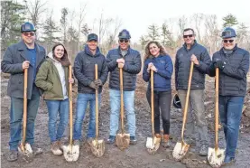  ?? PROVIDED ?? Developer and founder of Profile Homes Matt Silva (third from left) and Brick and Barn Group realtor Scott Rome (far right) at the groundbrea­king of the Rose Farm project on Tuesday, Nov. 28.