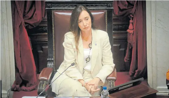  ?? ?? Vicepresid­enta. Victoria Villarruel no quiere complicar las negociacio­nes con la oposición en el Senado, donde LLA está en notoria minoría.