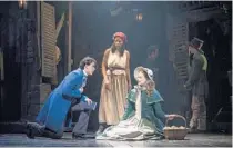  ?? MATTHEW MURPHY/COURTESY ?? In “Les Miserables,” Marius (Joshua Grosso) is entangled with Eponine (Paige Smallwood, center) and Cosette (Jillian Butler). The touring production opens at the Dr. Phillips Center for the Performing Arts.