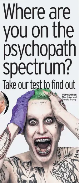  ??  ?? TOP SCORES The Joker and Donald Trump