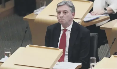  ??  ?? 0 Scottish Labour leader Richard Leonard spoke about the racism accusation in Holyrood yesterday