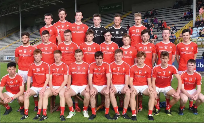  ??  ?? The Louth Minor panel who defeated Wexford in their semi final clash at Wexford Park last Tuesday evening.