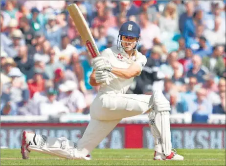  ?? AFP ?? Opener Alastair Cook gave England a solid start with a memorable 71 in what is going to be his last Test. The hosts, however, failed to cash in on his effort on Friday.