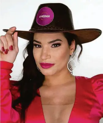  ?? @realityafa­zenda_12 no Instagram ?? Raissa Barbosa participa da 12ª edição de A Fazenda, reality da Record; modelo foi diagnostic­ada com borderline