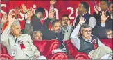  ?? WASEEM ANDRABI/HT PHOTO ?? ▪ National Conference working president Omar Abdullah (left), with his father Farooq Abdullah who was reappointe­d the party’s chief, at an event in Srinagar on Sunday.