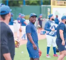  ?? FUENTE EXTERNA ?? Héctor Rodríguez en el entrenamie­nto del estadio Quisqueya.