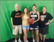  ?? SUBMITTED ?? The Carter family celebrates Abby Carter’s commitment to Akron. From left are father Ron, Riley, Abby and mother Katie.