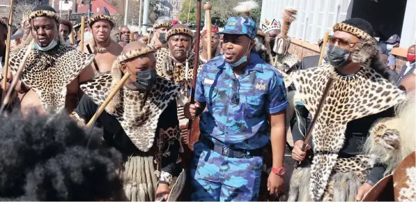  ?? | TIMOTHY BERNARD African News Agency (ANA) ?? THE eSwatini monarch has sent security personnel to guard the newly appointed Zulu King MisuZulu ka Goodwill Zulu in fear of his safety after the threats that ensued after his mother’s will was read appointing him as the new King of the Zulus.