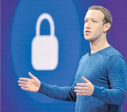  ?? AFP ?? Zuckerberg. Dueño de Facebook, Instagram y WhatsApp, puede lograr que baje el consumo de Internet.