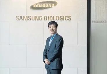  ?? /Bloomberg ?? Feeling the heat: Samsung BioLogics CEO Kim Tae-han’s job is on the line after South Korea’s Financial Services Commission called for him to be fired over the group breaching accounting rules ahead of its listing in 2016. Trading of the firm’s shares were suspended.