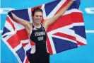  ??  ?? Lauren Steadman celebrates after claiming triathlon gold. Photograph: imagecomms/Paralympic­sGB/PA