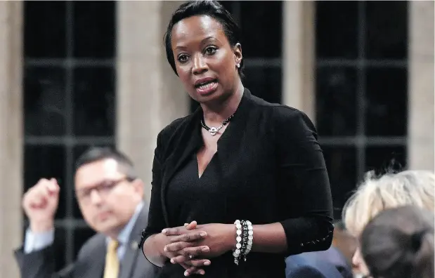  ?? JUSTIN TANG / THE CANADIAN PRESS FILES ?? Celina Caesar-Chavannes delivered the Reply to the Laddies in tribute to the poet Robert Burns Monday night.