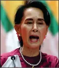  ??  ?? Myanmar leader Aung San Suu Kyi