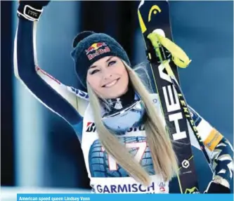  ??  ?? American speed queen Lindsey Vonn