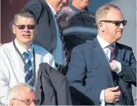  ??  ?? SPFL chief executive Neil Doncaster (left) and ICT chief executive Scot Gardiner.