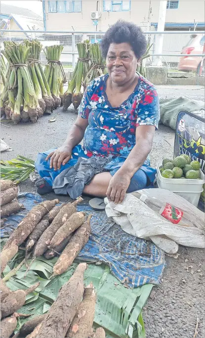  ?? Picture: RAKESH KUMAR ?? Miriama Ragini, 51, of Waibasaga Village, Naitasiri sells her produce at the Suva market.