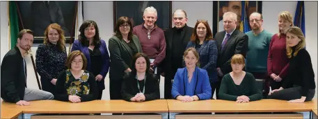  ??  ?? The Kerry film steering group. (Front from left) Paul O’Connor – Film Gaffer, Brigid Crowley – Head of Media Developmen­t ITT, Kerry County Council (KCC)CEO Moira Murrell, Kate Kennelly – Arts Officer KCC, Mary Nash – Dept of Culture, Heritage the...