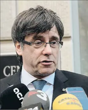  ?? LENIN NOLLY / EFE ?? El president Carles Puigdemont, durante su gira norteameri­cana