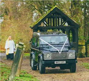  ??  ?? A true icon: The Defender 90... It’s even got the blessing of the local vicar