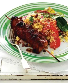  ??  ?? BEEF KEBABS WITH COUSCOUS 61