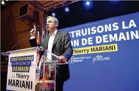  ?? C. Mahoudeau / AFP ?? Avec une courte avance, Thierry Mariani est arrivé en tête au premier tour.