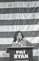  ?? MARY ALTAFFER/AP ?? New York Gov. Kathy Hochul introduces Pat Ryan during a campaign rally for Ryan on Monday in Kingston, N.Y. Ryan faced Republican Marc Molinaro in Tuesday’s special election for New York’s 19th Congressio­nal District.