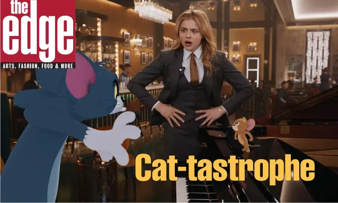  ??  ?? FACING OFF: Kayla (Chloe Grace Moretz) confronts animated antagonist­s Tom and Jerry in ‘Tom and Jerry.’