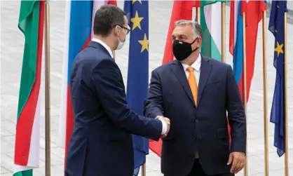  ?? Photograph: Jacek Szydlowski/EPA ?? Polish prime minister Mateusz Morawiecki with Hungarian prime minister Viktor Orbán in Lublin, eastern Poland on 11 September.