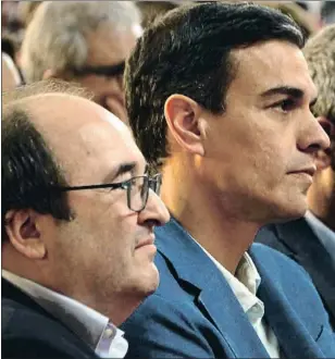  ??  ?? Miquel Iceta, Pedro Sánchez y Jaume Collboni en Tarragona