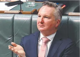  ?? ?? Federal Energy and Climate Change Minister Chris Bowen is determined­ly waving away the Coalition’s nuclear power proposals, but he should at least be up for a chat about them. Picture: Sky News Australia