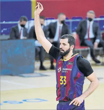  ?? FOTO: PEP MORATA ?? Nikola Mirotic, ala-pívot del Barça, en un encuentro de la presente temporada con el Barça