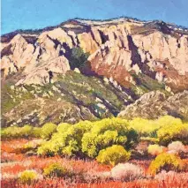  ?? COURTESY OF THE NATIONAL PASTEL SHOW ?? “Sandia Shadows, Red Grasses,” Lee McVey.