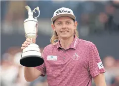  ?? REUTERS ?? Cameron Smith celebrates with the Claret Jug after winning the British Open.