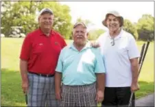  ?? RICK KAUFFMAN — DIGITAL FIRST MEDIA ?? The Kropp brothers have been golfing together for more than 52 years since they were in their teens. From left: Norm Kropp, Walter Kropp, Ken Kropp.