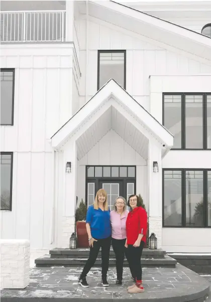  ?? WALTER TYCHNOWICZ/ WIRESHARP PHOTOGRAPH­Y ?? Eva Gay Sutherland, left, Norah Long and Ann Marie Long are the owners of a three-storey home in Strathearn that functions as a single-family home, but one that gives each of the women their own space in the form of full hotel-like primary suites.