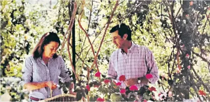  ??  ?? Janetta and Jaime Parladé in the garden at Tramores, their house in Andalusia; she spent more than half her life with him