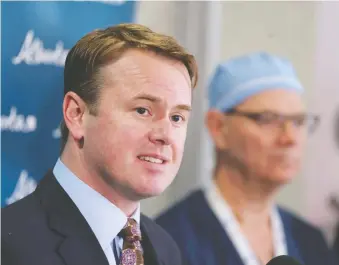  ?? GAVIN YOUNG ?? Tyler Shandro, the provincial health minister, says he disagrees with opposition comments that the UCP government intends to take an “axe” to the health-care system.