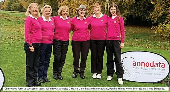  ?? ?? Charnwood Forest’s successful team: Julia Booth, Annette O’Meara, Jane Bevan (team captain), Pauline Milner, Helen Sherratt and Chloe Edmonds.