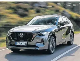  ?? FOTO: MAZDA ?? Der neue CX-60 ist Mazdas erster Plug-in-Hybrid. Der Strom reicht für bis zu 68 Kilometer bei mehr als zwei Stunden Ladezeit.