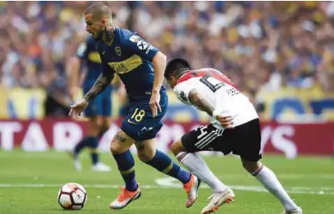  ?? | GETTY IMAGES ?? El ex delantero del América, Darío Benedetto, marcó el segundo gol del partido para los xeneizes.