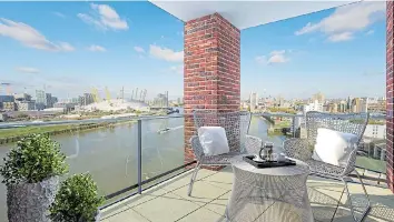  ??  ?? ON THE WATERFRONT: Union Wharf apartments have views of the Thames and O2 Arena